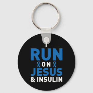 Diabetes Awareness Type 1 2 - Diabetic T1D T2D 4 Key Ring