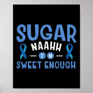 Diabetes Awareness Type 1 2 - Diabetic T1D T2D 5 Poster