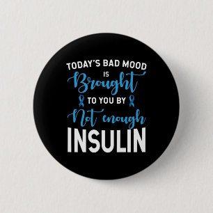 Diabetes Awareness Type 1 2 - Diabetic T1d T2d 9 6 Cm Round Badge