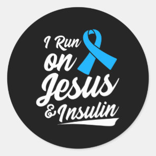 Diabetes Awareness Type 1 2 - Diabetic T1D T2D Classic Round Sticker
