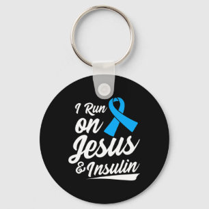 Diabetes Awareness Type 1 2 - Diabetic T1d T2d Key Ring