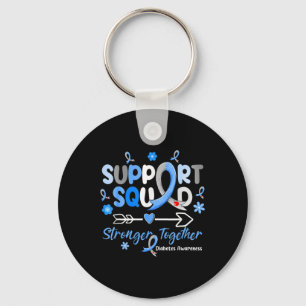 Diabetes Awareness Type 1 2  Women Kids Support Sq Key Ring