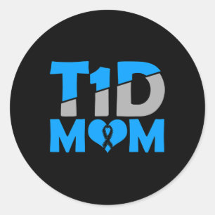 Diabetes Awareness Type 1 - Diabetic T1D Mum  Classic Round Sticker