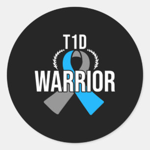 Diabetes Awareness Type 1 - Diabetic T1D Warrior 1 Classic Round Sticker