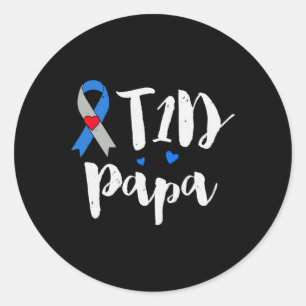 Diabetes Awareness Type 1 Papa Gifts Classic Round Sticker