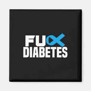Diabetes Awareness Type 1 Type 2 Diabetic Blue Rib Magnet