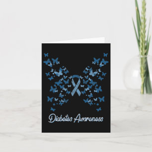 Diabetes Awareness Women's Butterfly T1 T2  Card