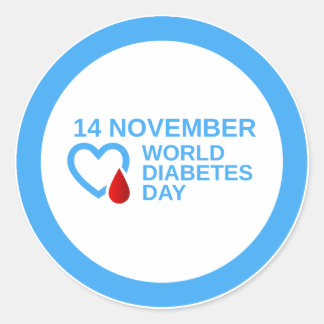 Diabetes Awareness World Diabetes Day 14 November Classic Round Sticker