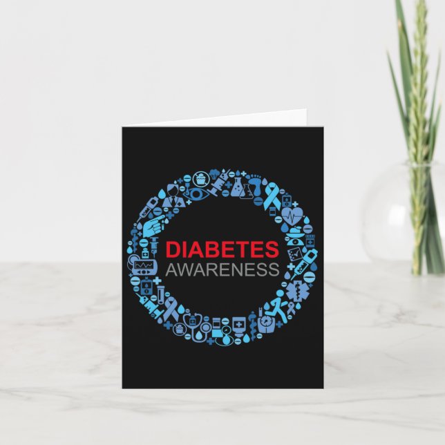 Diabetes Awareness World Diabetes Day  Card (Front)