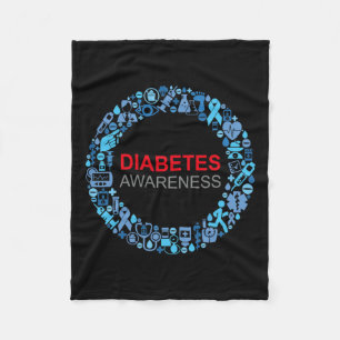 Diabetes Awareness World Diabetes Day  Fleece Blanket