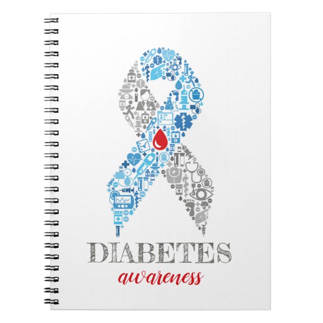 Diabetes Awarenss Ribbon Notebook (Front)