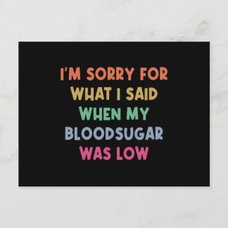 Diabetes Blood Sugar Joke Postcard