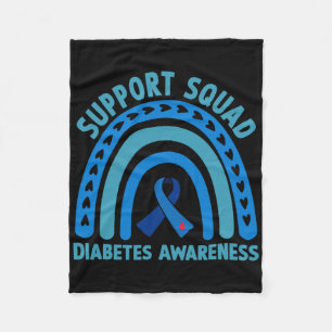 Diabetes Blue Support Squad Diabetes Awareness Fleece Blanket