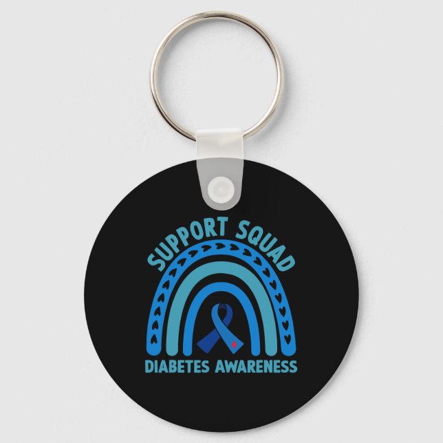 Diabetes Blue Support Squad Diabetes Awareness  Key Ring (Front)