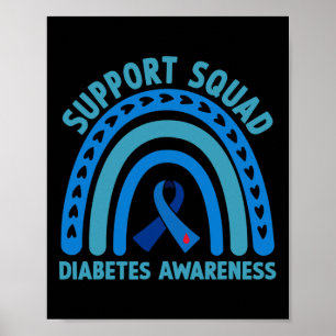 Diabetes Blue Support Squad Diabetes Awareness  Poster