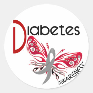 Diabetes BUTTERFLY 3 Classic Round Sticker