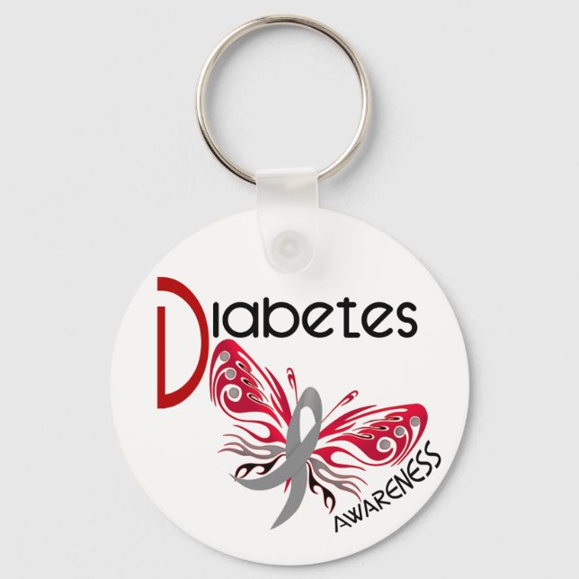 Diabetes BUTTERFLY 3 Key Ring (Front)