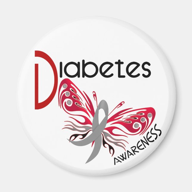 Diabetes BUTTERFLY 3 Magnet (Front)
