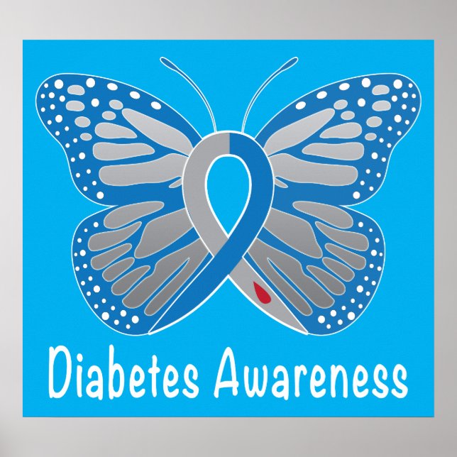 Diabetes Butterfly Poster (Front)