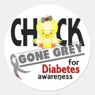 Diabetes Chick Gone Grey 2 Classic Round Sticker