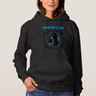 Diabetes Cycle  Black Cat Kitten Diabetes Awarenes Hoodie