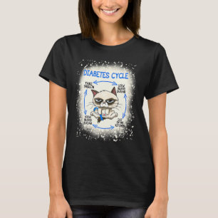 Diabetes Cycle Diabetes Awareness Cat T1D Grey Blu T-Shirt