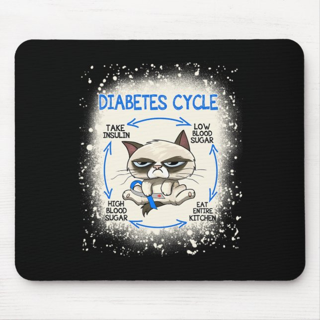 Diabetes Cycle Diabetes Awareness Fun Cat  Mouse Pad (Front)