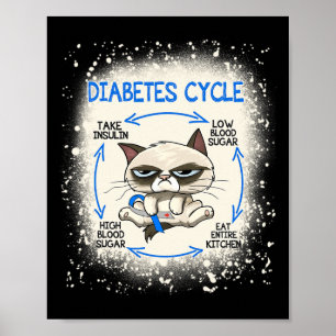 Diabetes Cycle Diabetes Awareness Fun Cat  Poster