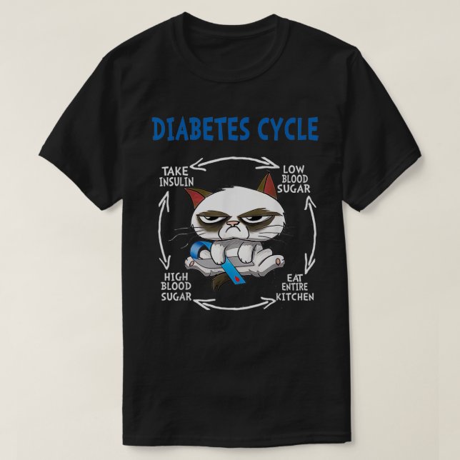Diabetes Cycle Diabetes Awareness T-Shirt (Design Front)