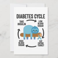 Diabetes Cycle Funny Blue Sloth Ribbon Thanksgivin