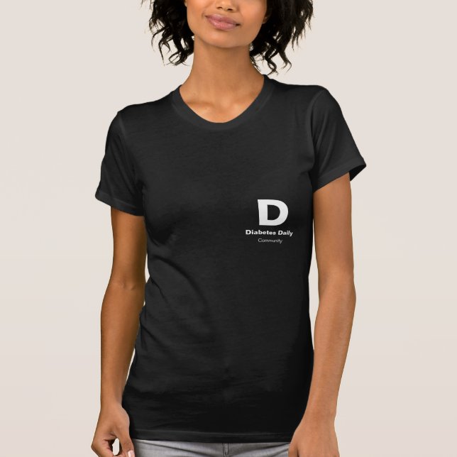 Diabetes Daily Dark Colour Ladies Tees (Front)