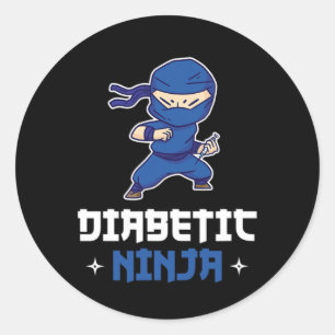 Diabetes Fighter Ninja T1d Diabetic Awareness Mont Classic Round Sticker