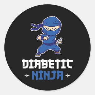 Diabetes Fighter Ninja T1d Diabetic Awareness Mont Classic Round Sticker