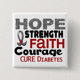 Diabetes HOPE 3 15 Cm Square Badge