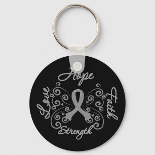 Diabetes Hope Motto Butterfly Key Ring