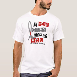 Diabetes I Wear Grey For My Son 37 T-Shirt