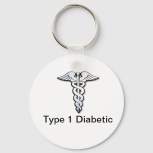 Diabetes ID Keychain Black
