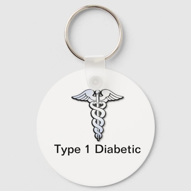 Diabetes ID Keychain Black (Front)