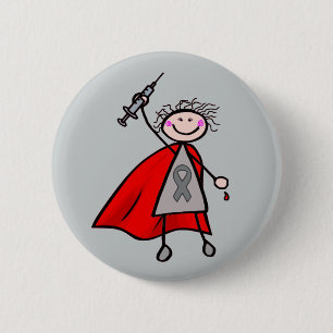Diabetes Insulin Superhero Girl 6 Cm Round Badge