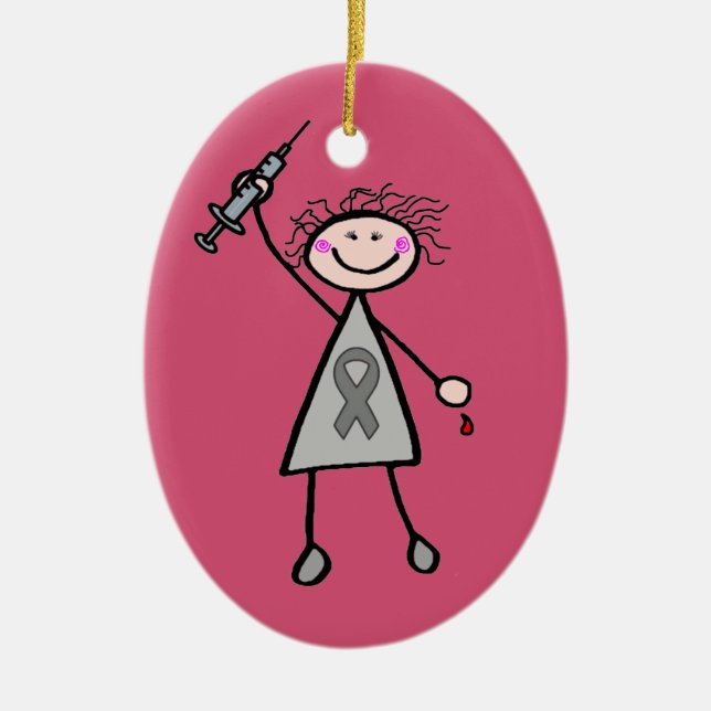 Diabetes Insulin Superhero Girl Ceramic Ornament (Front)