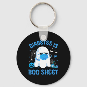Diabetes Is Boo Sheet Blue Gray Diabetes Awareness Key Ring