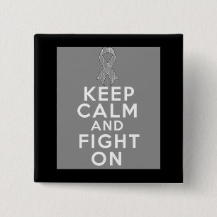 Diabetes Keep Calm and Fight On 15 Cm Square Badge