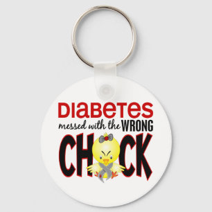 Diabetes Messed With The Wrong Chick Key Ring