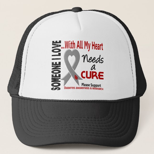Diabetes Needs A Cure 3 Trucker Hat (Front)