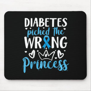 Diabetes Picked The Wrong Princess Diabetes Awaren Mouse Pad