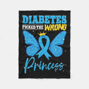 Diabetes Picked The Wrong Princess T1d Diabetes Aw Fleece Blanket