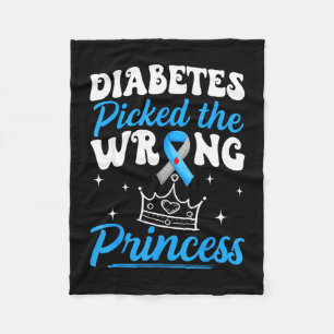 Diabetes picked wrong princess t1d warrior girls fleece blanket