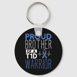 Diabetes Proud Brother Of A T1D Warrior Support Mo Key Ring