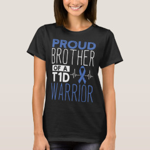 Diabetes Proud Brother Of A T1d Warrior Support Mo T-Shirt