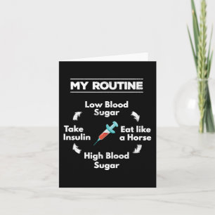 Diabetes Routine Insulin Needle Low High Blood Sug Card